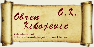 Obren Kikojević vizit kartica